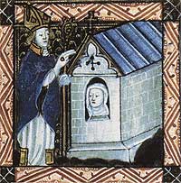 Anchorhold Depicted in Manuscript. Virtual Medieval Church and Its Writings; University of Saint Thomas–Saint Paul, MN